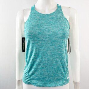 NIKE Girls Aqua Blue Heathered Crossback Training Tank Top Size M Dry-Fit
